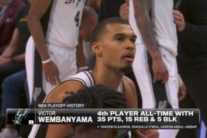 文班單場35+分15+板5+蓋帽！NBA歷史第4人！比肩大夢鯊魚天勾