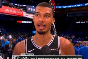 22歲135天！文班季后賽單場至少爆攬40分+20板 NBA歷史最年輕！